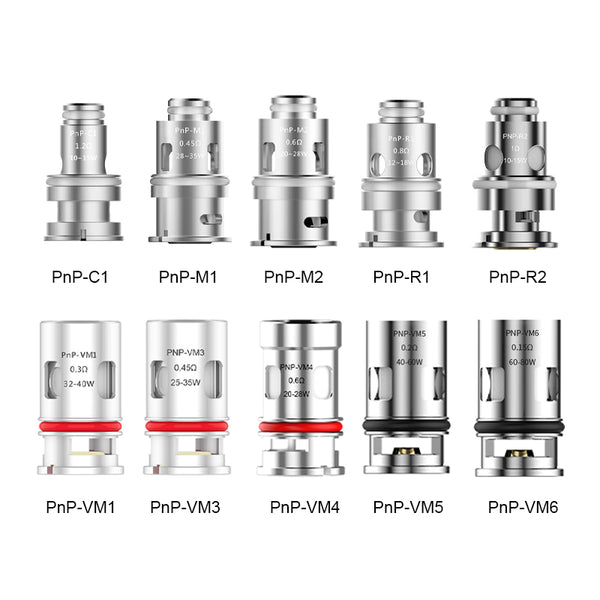 This is a picture of the various types of Voopoo PnP coils out of the box.